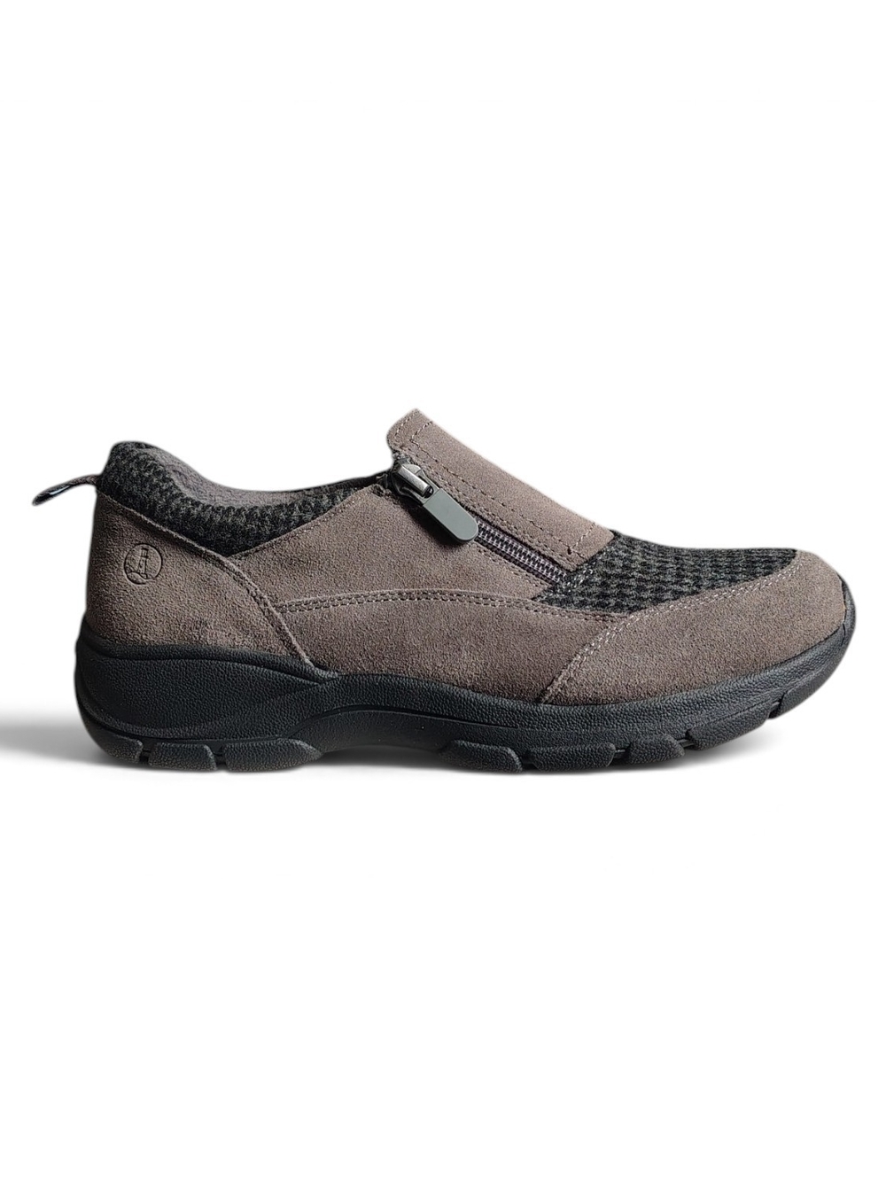 Land's End Women's All Weather Insulated Suede Dual Side Zip Moc Shoes Size 8